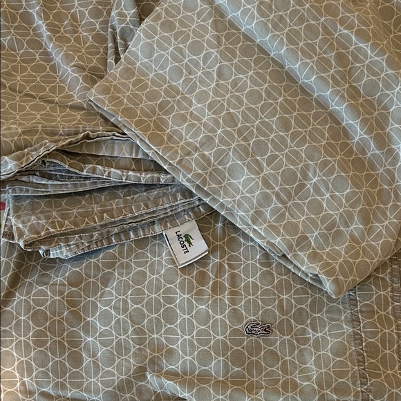 Lacoste Beige Geometric Bedding Sheets - Picture 1 of 3